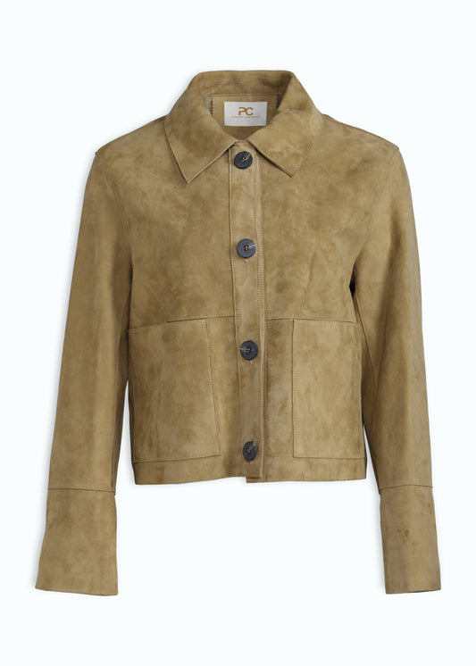 Alba Suede Leather Boxy Jacket