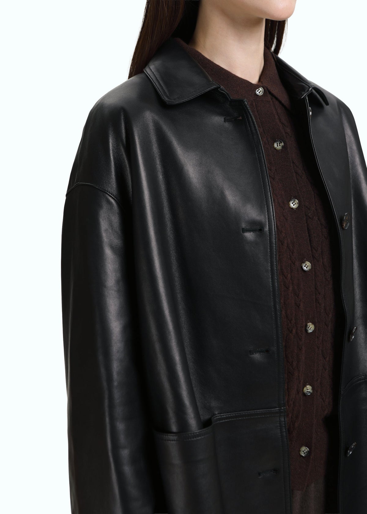Brumale Leather Down Coat