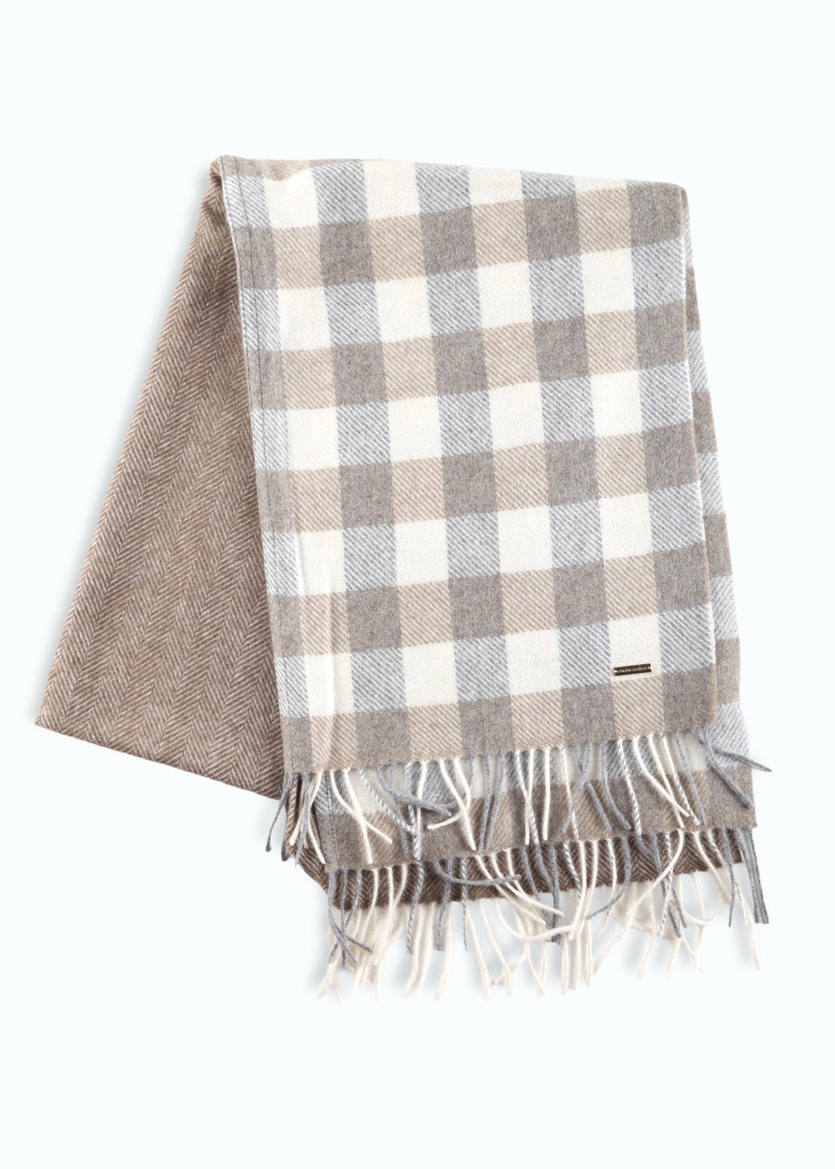 Double-Sided Plaid Shawl