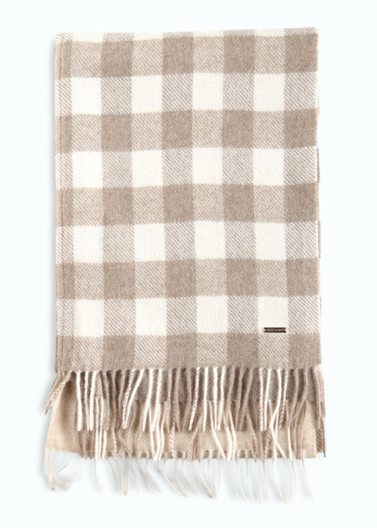 Double-Sided Plaid Shawl