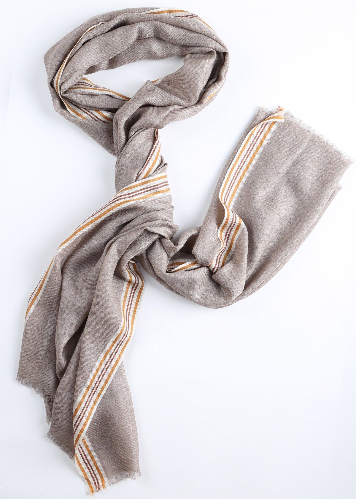 Ombra Cashmere Scarf with Stripes