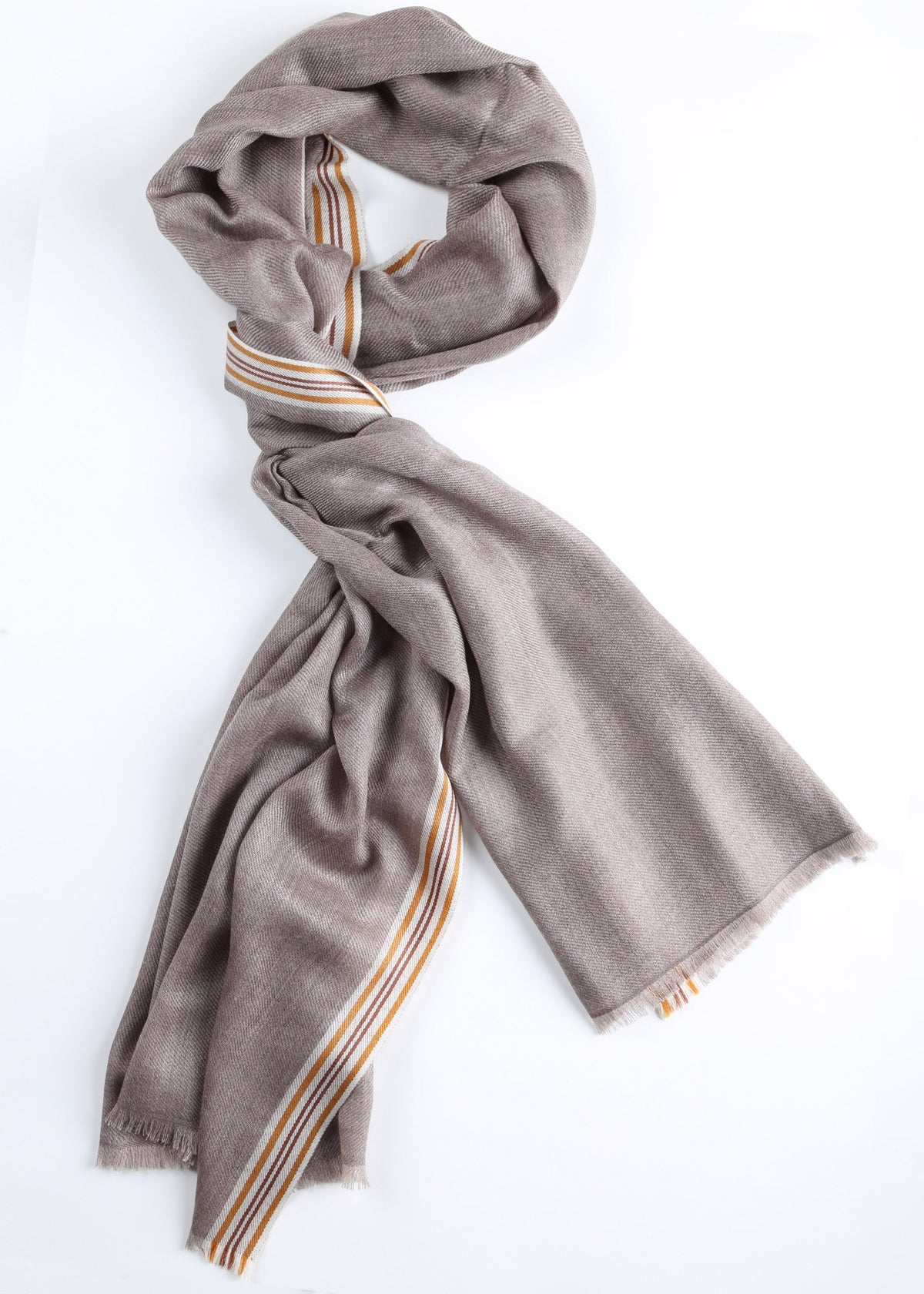 Ombra Cashmere Scarf with Stripes
