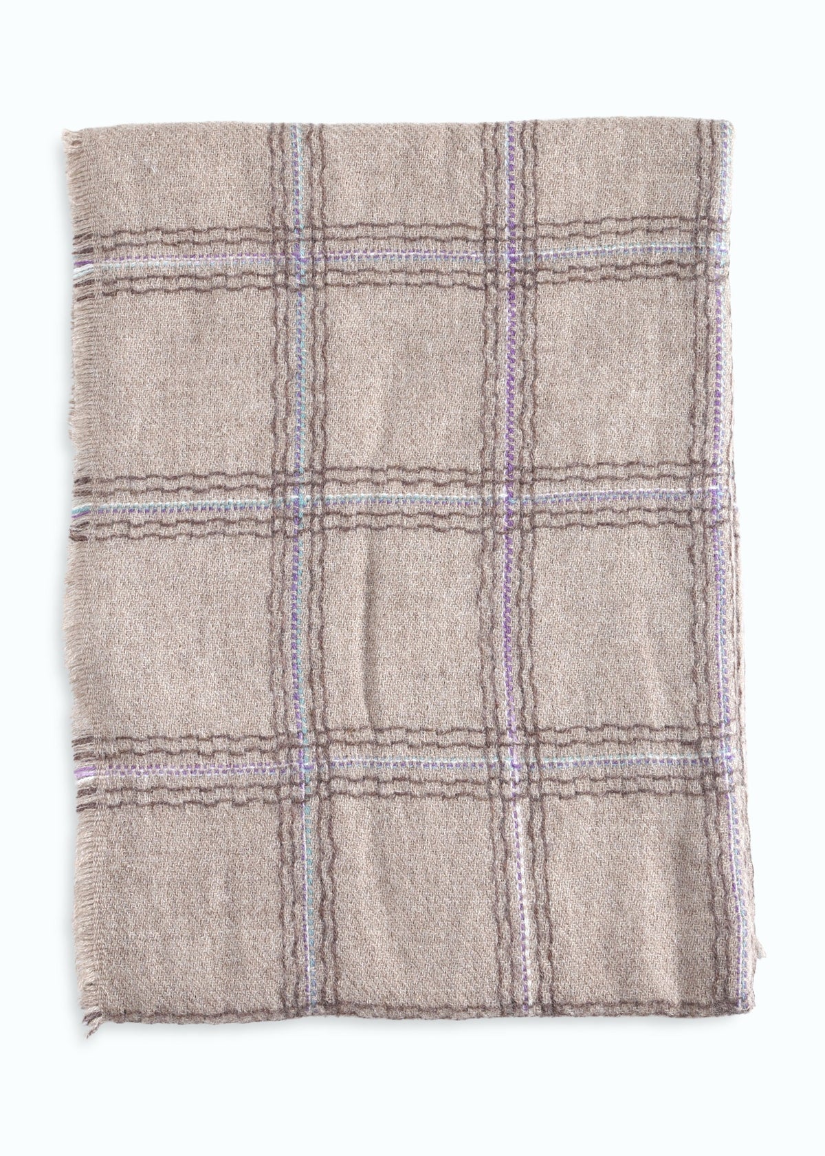 Valle Plaid Cashmere Shawl