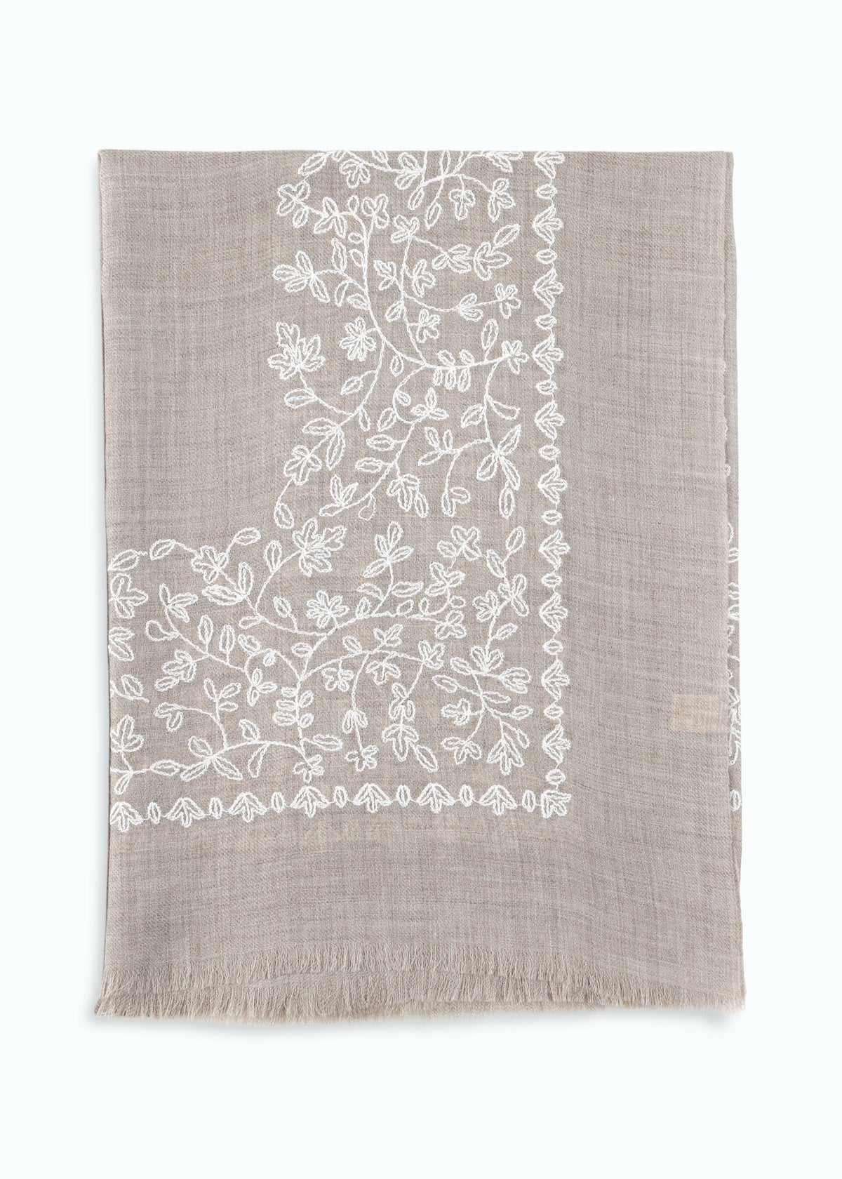 Ricciola Hand-Embroidered Shawl