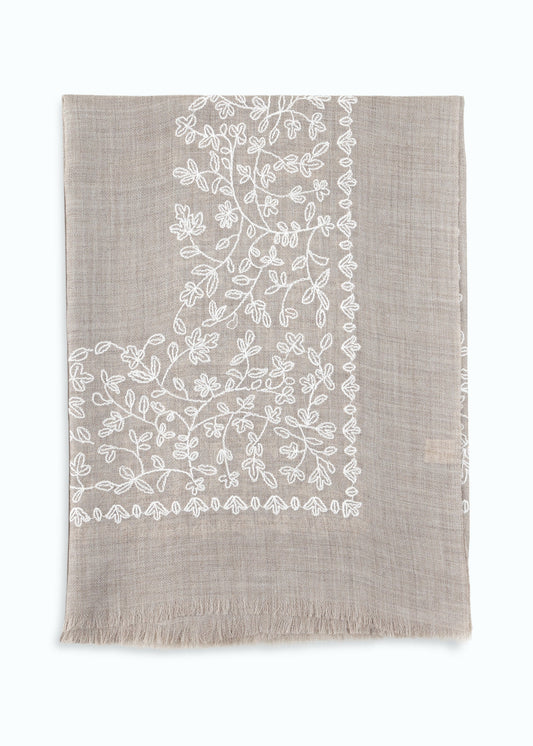 Ricciola Hand-Embroidered Shawl