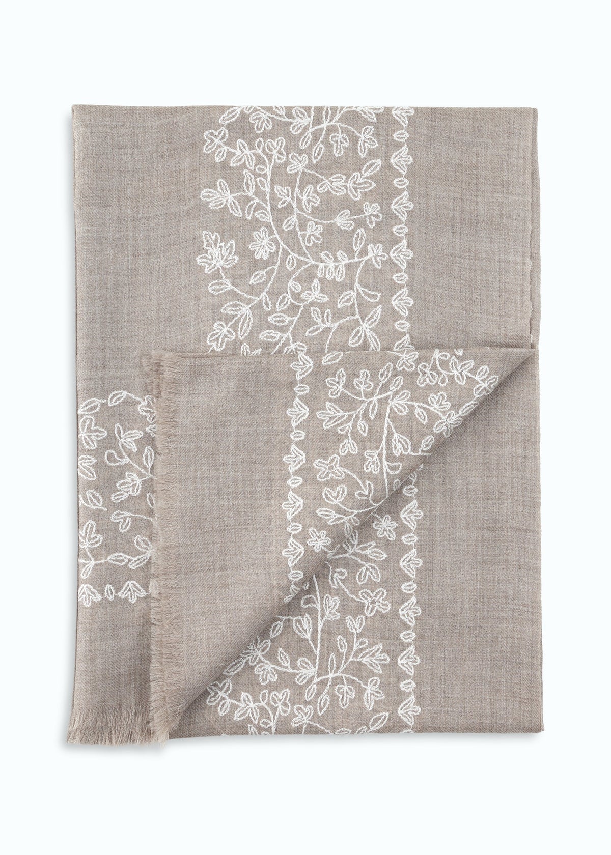 Ricciola Hand-Embroidered Shawl