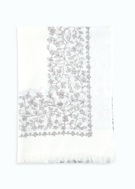 Ricciola Hand-Embroidered Shawl