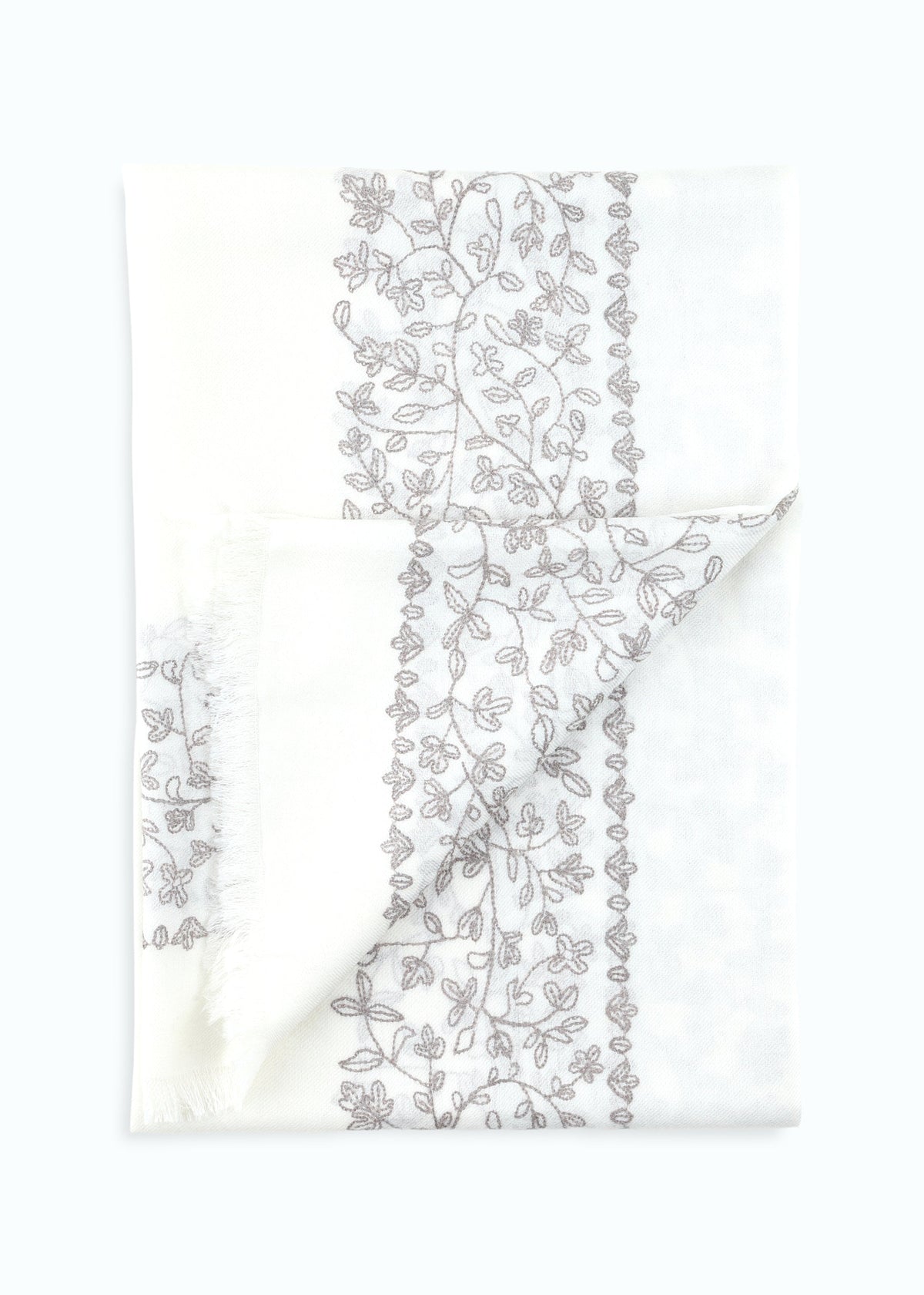Ricciola Hand-Embroidered Shawl