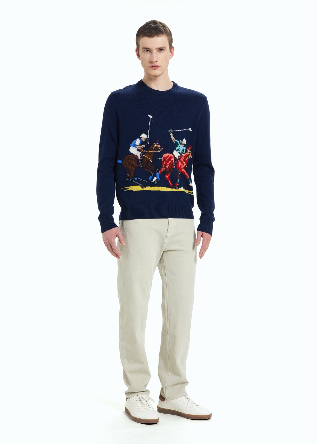 Giostra Men's Polo Intarsia Jumper