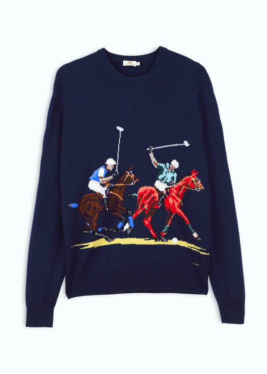 Giostra Men's Polo Intarsia Jumper