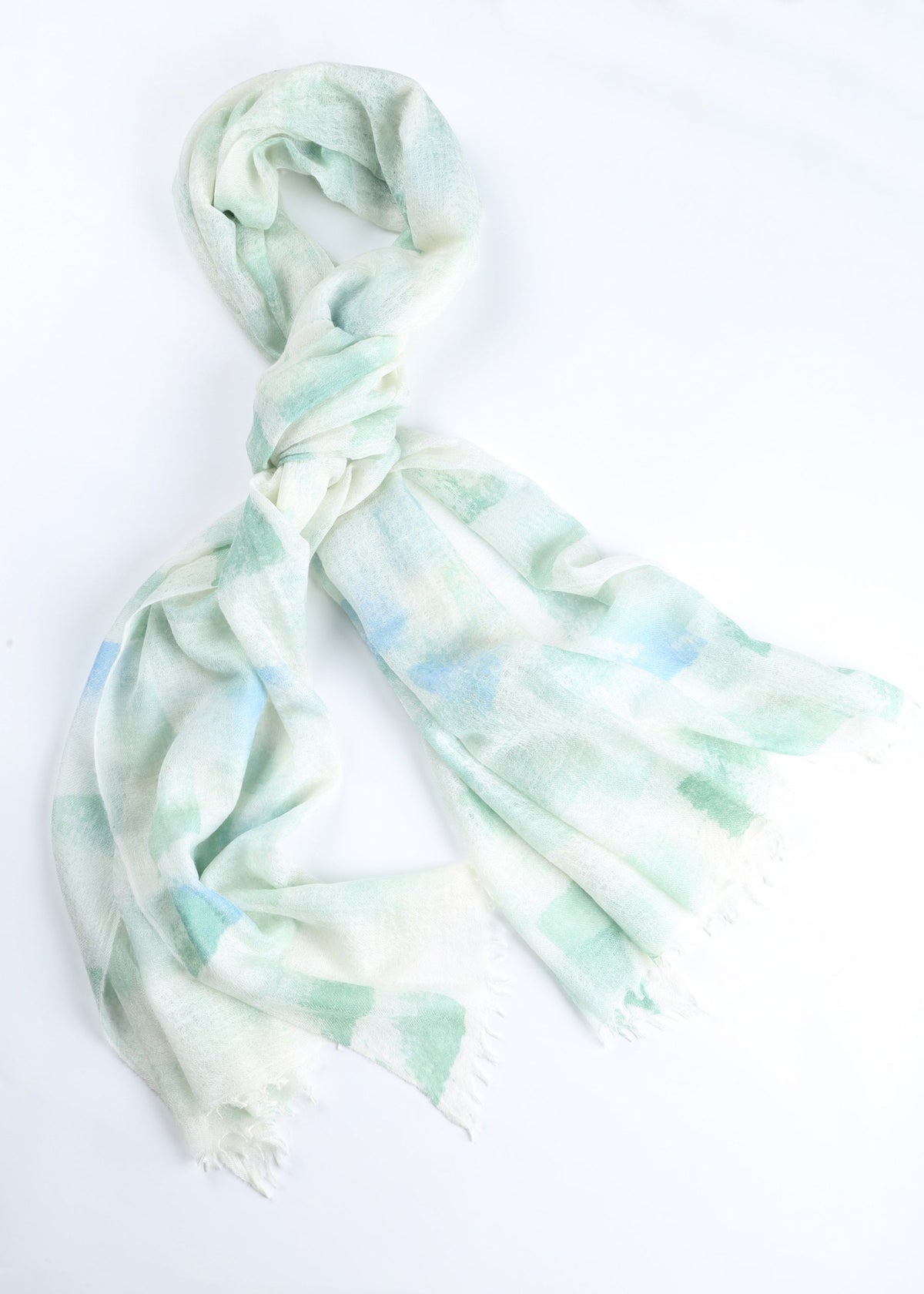 Nuvola Cashmere Shawl with Hand Drawn Print