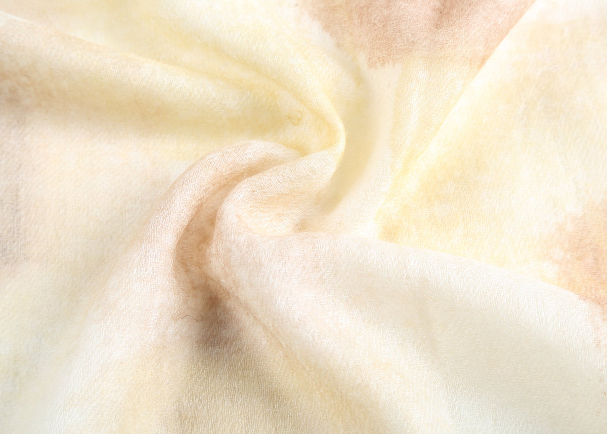 Nuvola Cashmere Shawl with Hand Drawn Print