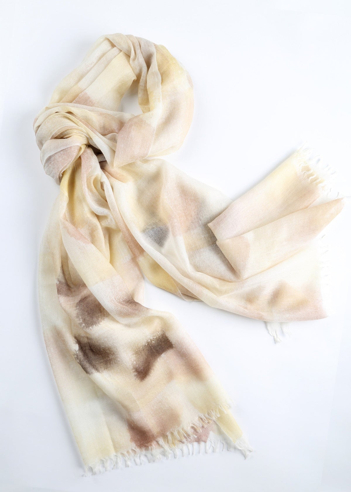 Nuvola Cashmere Shawl with Hand Drawn Print